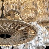 Glass and chrome chandelier