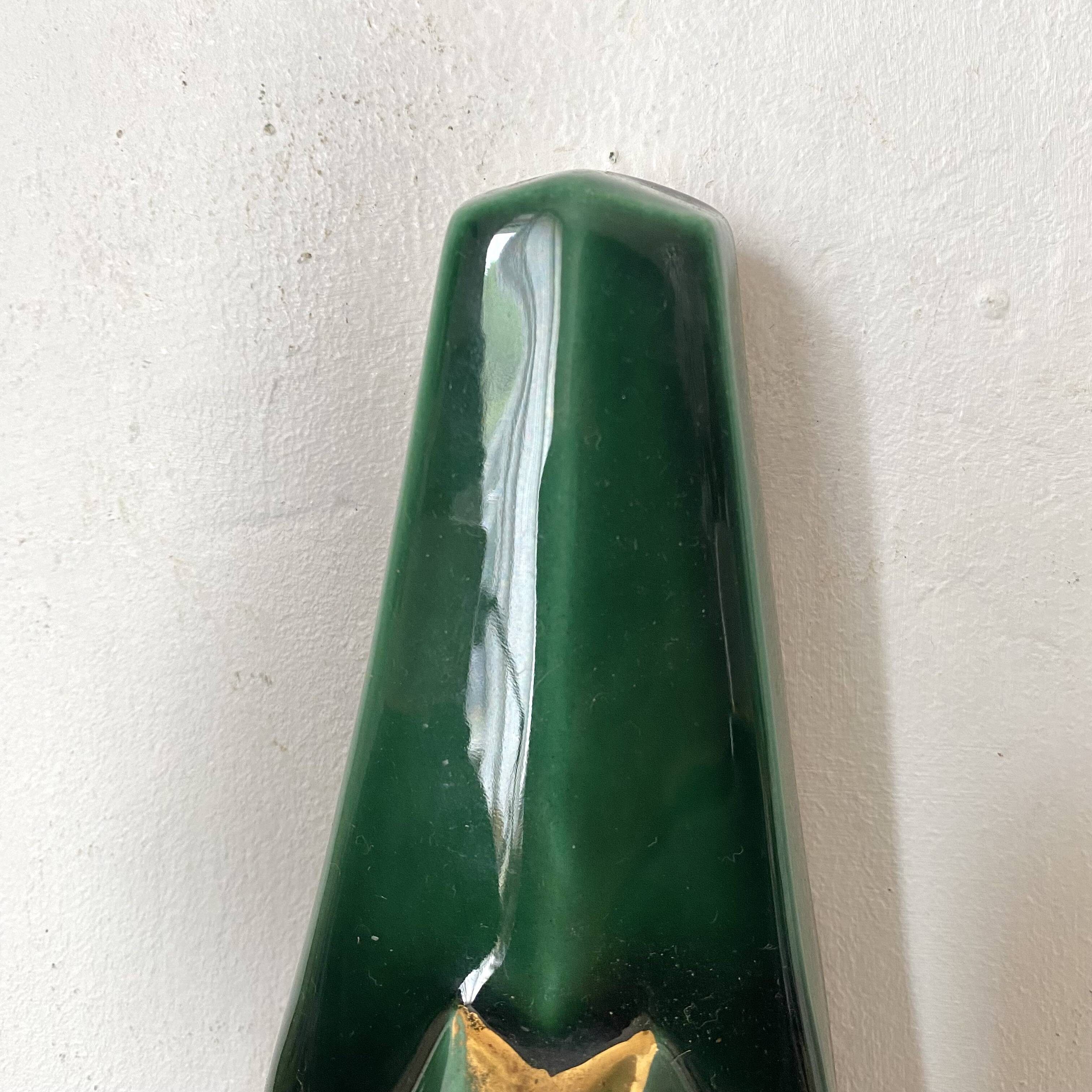 Pair of double art deco ceramic wall lights