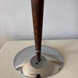Lampe paquebot, champignon vintage en chrome et bois