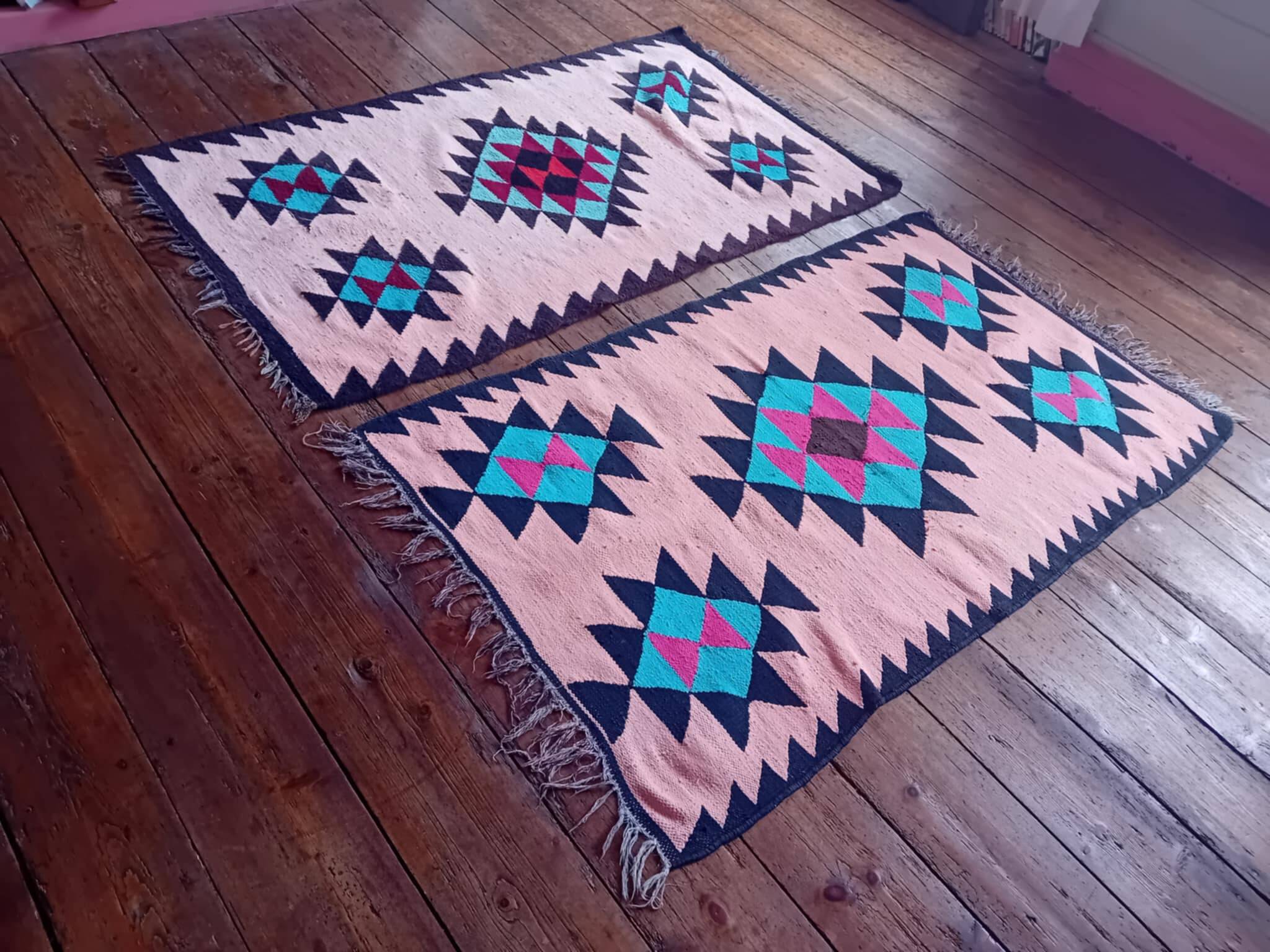 Pair of handmade Berber kilim 169x98x2