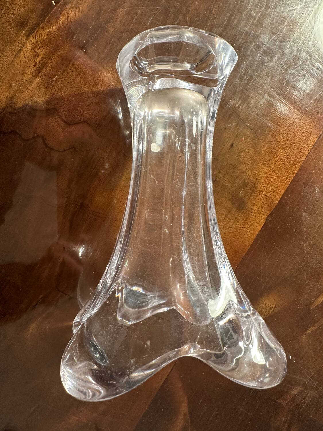 Small corolla vase in crystal from Vannes art-deco period - h 18.5 cm