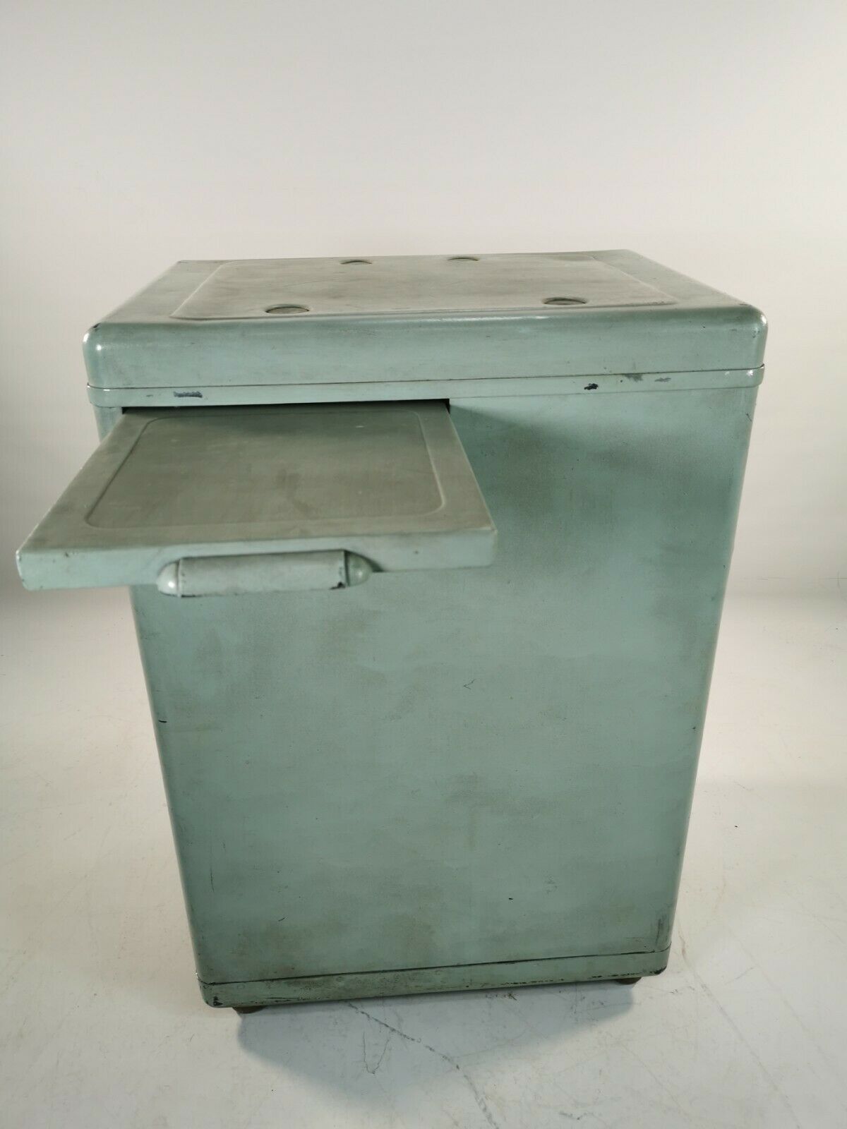 Antique Vintage Industrial 20th Century Light Blue Chest Of 3 Drawers