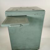 Antique Vintage Industrial 20th Century Light Blue Chest Of 3 Drawers