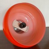 Orange opaline serpentine table lamp and vintage fabric