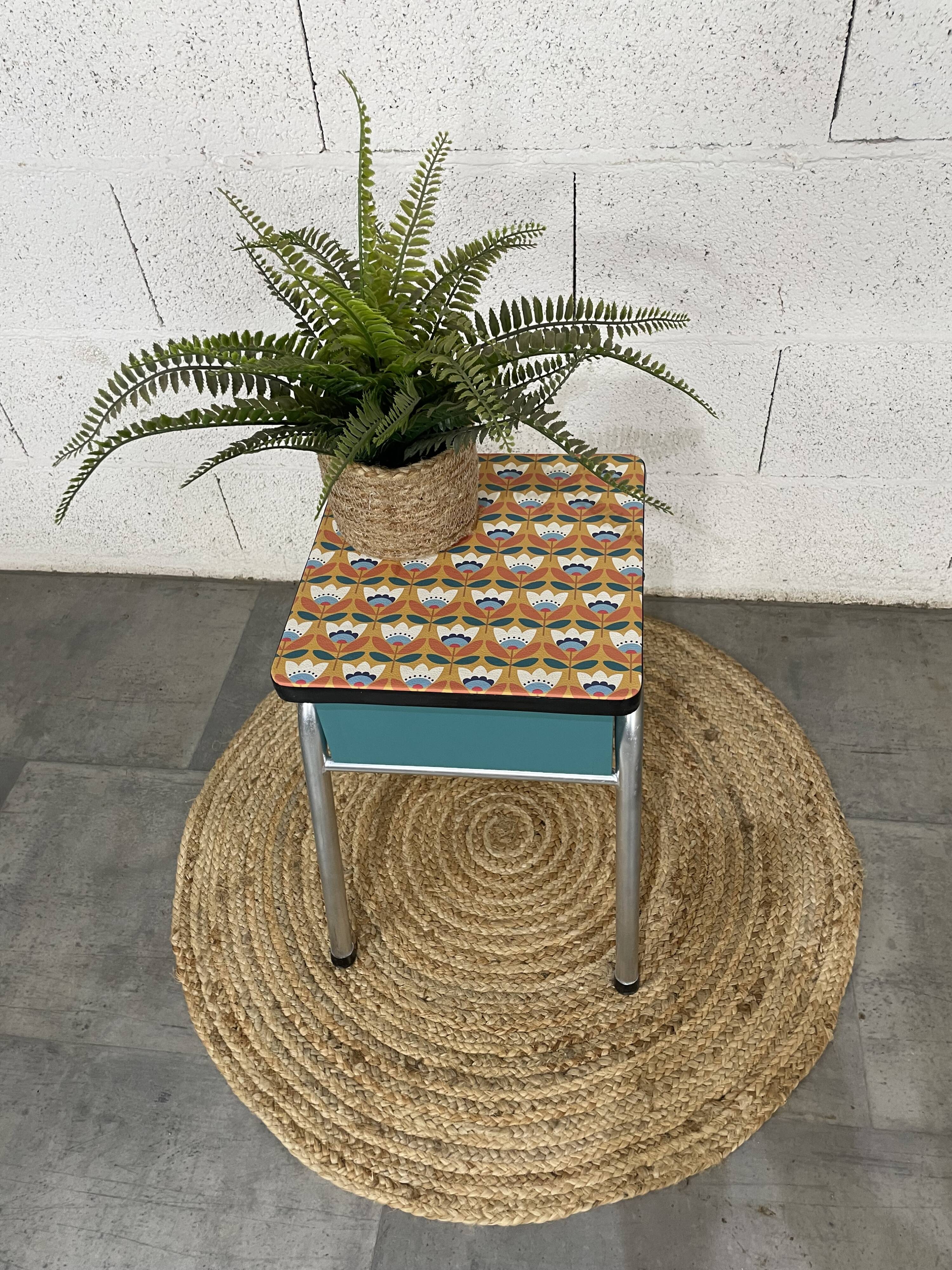 Vintage Formica chest stool