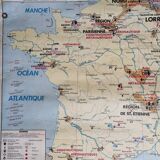 Carte de France pédagogique réversible, MDI, 1968, "Industries métallurgiques", "Sources d'énergie"