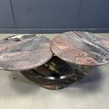 Vintage two tier marble coffee table, 1970s