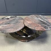 Table basse en marbre vintage à deux niveaux, années 1970