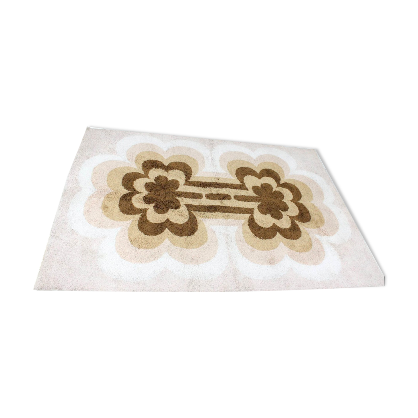 Tapis mid-century scandinave beige style ege rya 1970s
