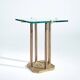 Peter Ghyczy t18 bronze cut glass sidetable, brutalist classic