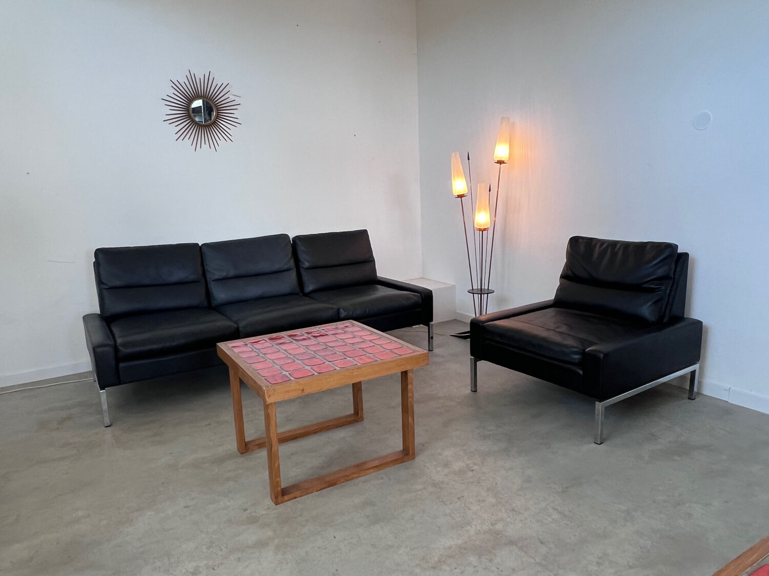 Leather Sofa and Armchair design Hans Peter Piehl for Wilkhahn 60s