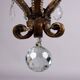 Antique 6-light wrought iron chandelier, Italy, 19th century