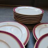 13 H and S monogram dessert plates