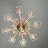 Lustre en verre de murano incolore 8 bras de lumière vers 1890