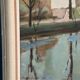 Original Swedish Oil on Canvas - "Landscape with Trees and Buildings" by Ingvar Björk - 1948 - Vintage - Framed - 62 × 48 cm (24.4" × 18.9")