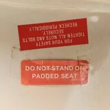 Vintage cosco step stool chair in chrome steel and white skai