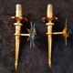 splendid set of gilded iron wall sconces by Gilbert Poillerat