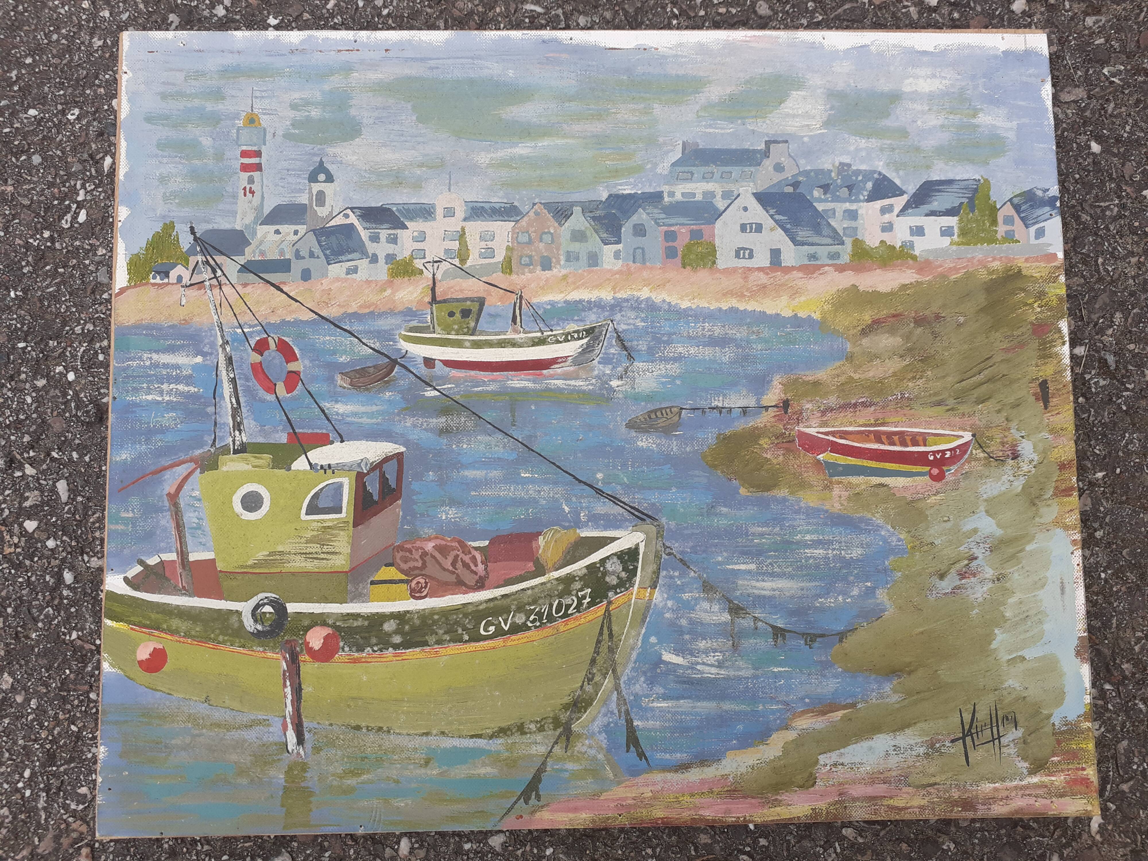 Oil "Fishing boats at Port Le Guilvinec"