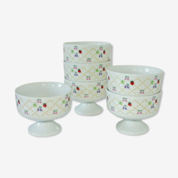 Lot 6 coupes dessert porcelaine vintage 70/80