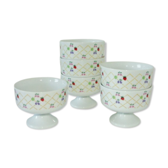 Lot 6 coupes dessert porcelaine vintage 70/80