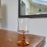 6 amber-footed aperitif glasses
