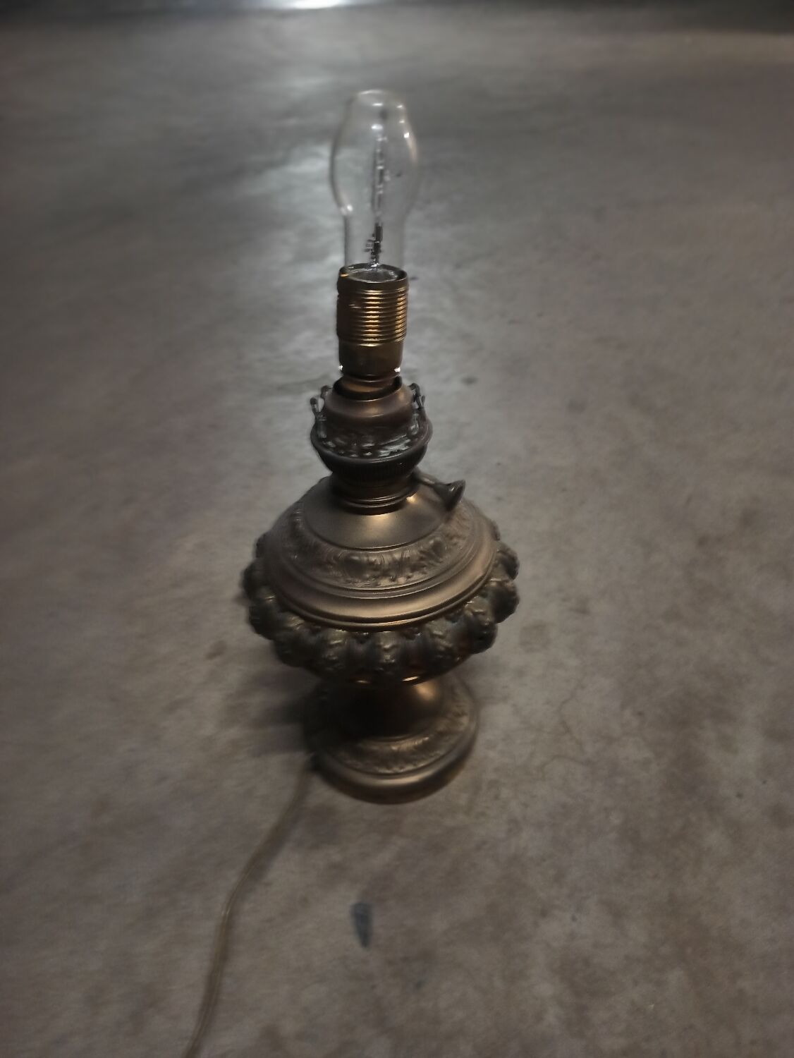 Antique brass lamp foot