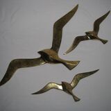 Ensemble de décoration murale 3 x mouette hirondelle oiseau laiton 80 / 90 s