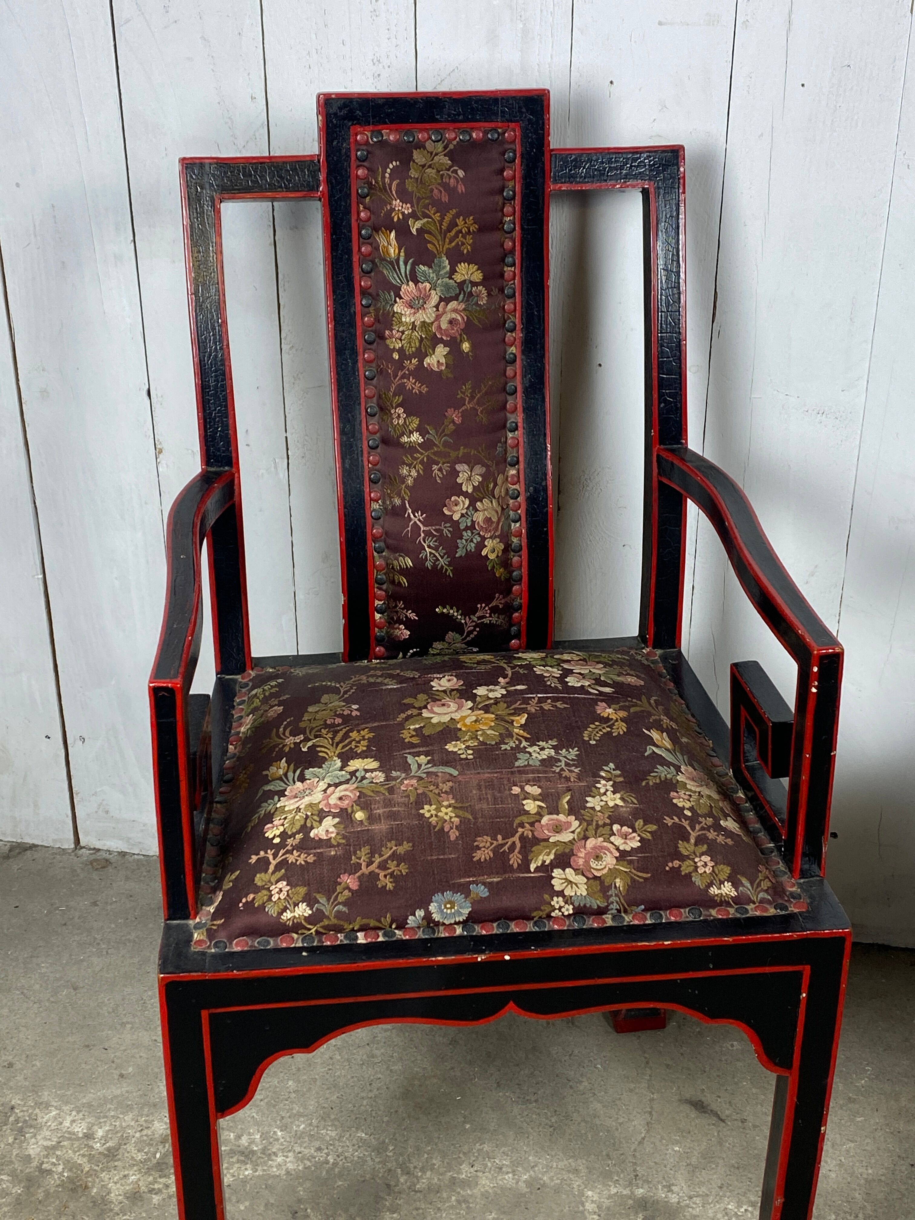 Fauteuils chinois broderie de soie