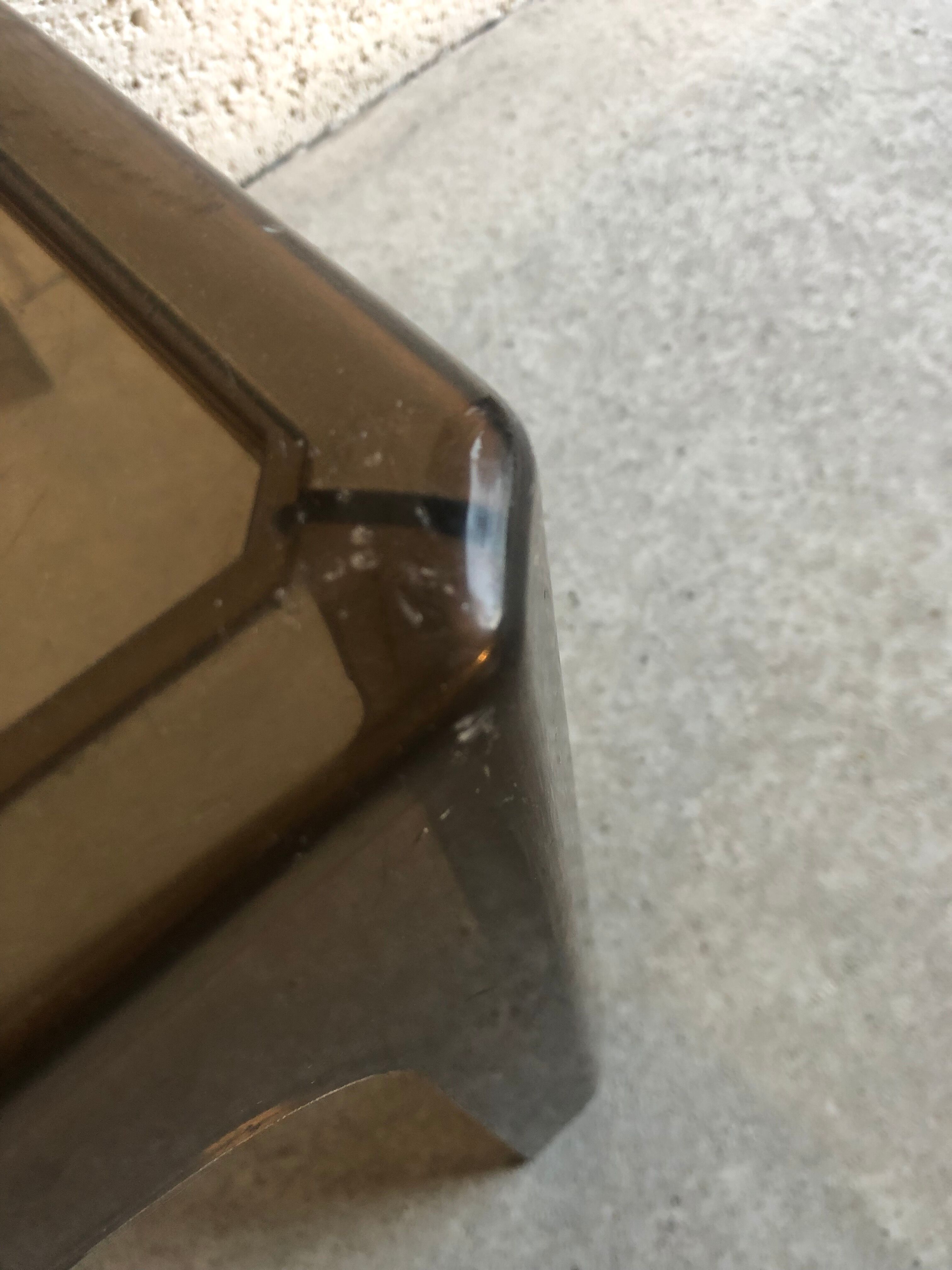 Smoked plastic coffee table 70s