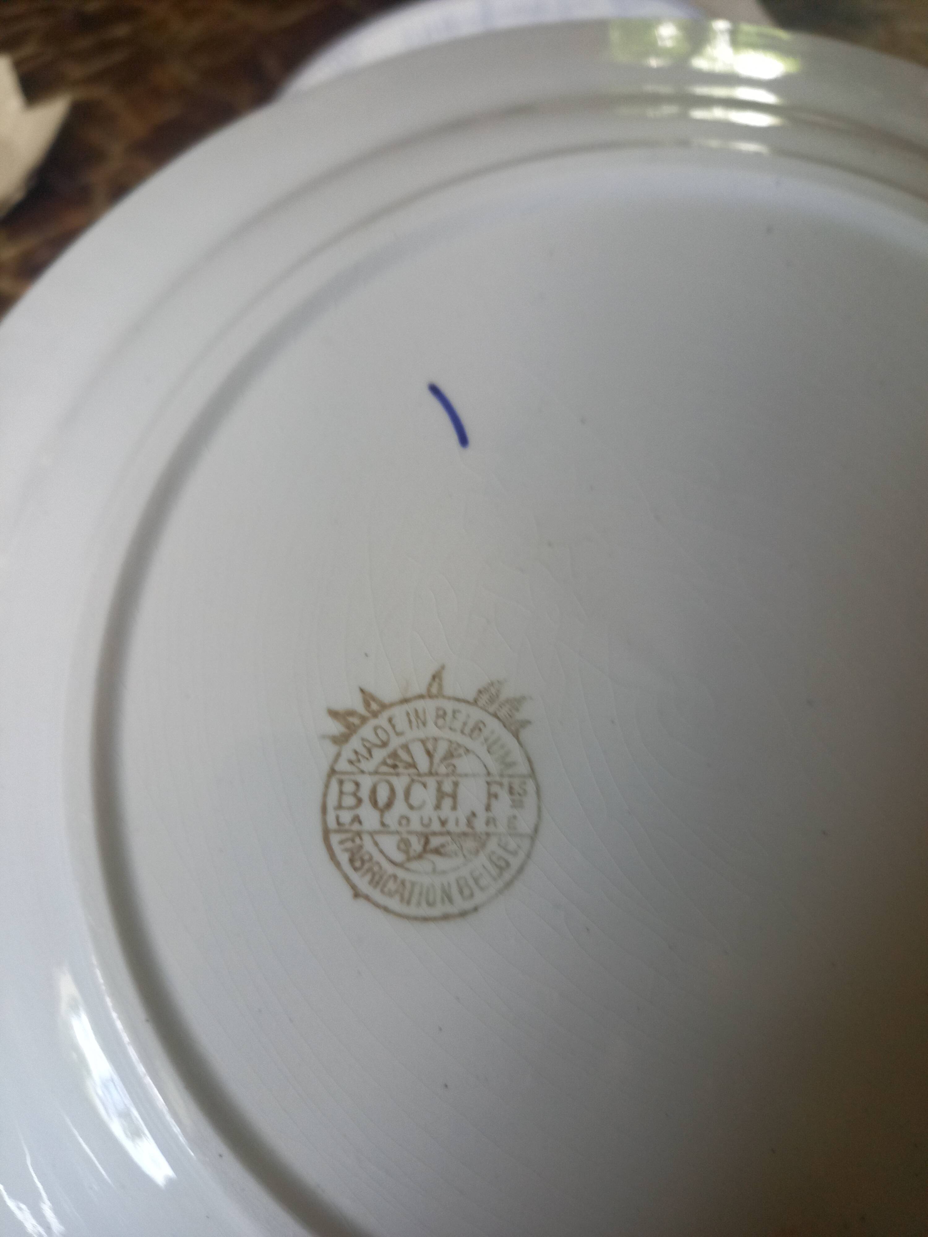 Lot 6 flat plates Boch Frères Keramis vintage earthenware