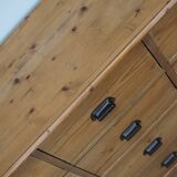 German Pine Apothecary Cabinet or Bank of Drawers, ca 1930s