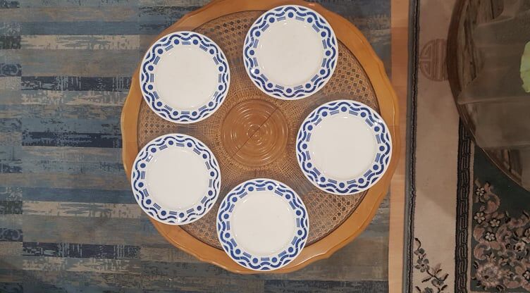 Set of 5 plates Badonviller model Azur
