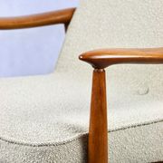 GFM 300-202 armchair in beige boucle by J Kedziorek 1970s