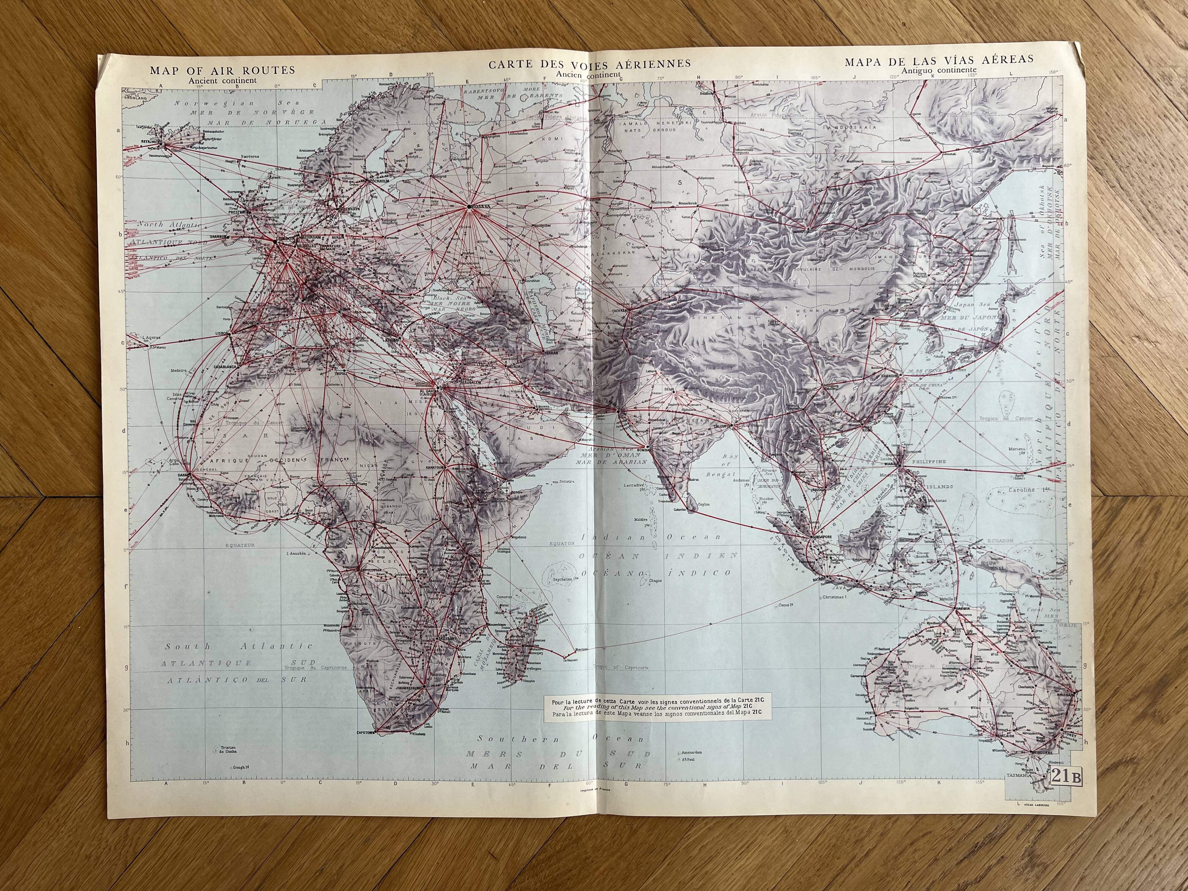 Old map of air routes — Ancient Continent