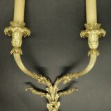 Large pair of Louis XVI style sconces from the 19th century - gilded bronze