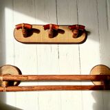 Coat rack and vintage towel rack set