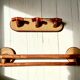 Coat rack and vintage towel rack set