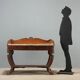 Ancient Empire desk in walnut with marble top, Italy, 19th century.