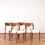 Chaises Modèle 71 en Teck par Niels Otto (NO) Møller pour JL Møllers, 1950
