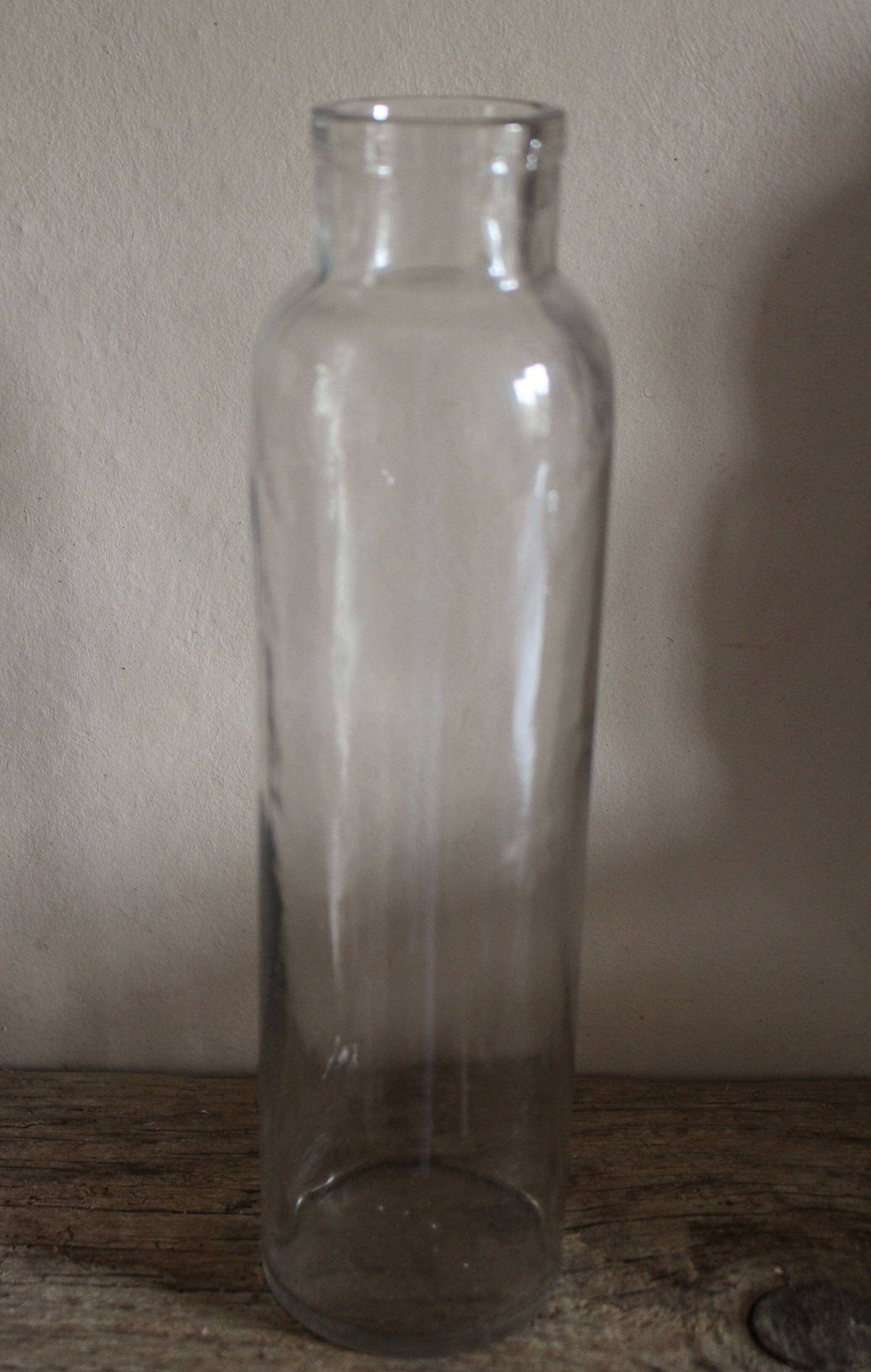 Vase Antique bottle Clear glass fine bubbles vase