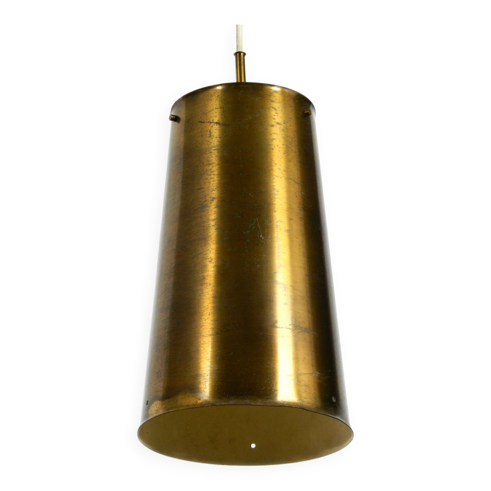 Large Mid Century Modern copper pendant lamp with 4 sockets