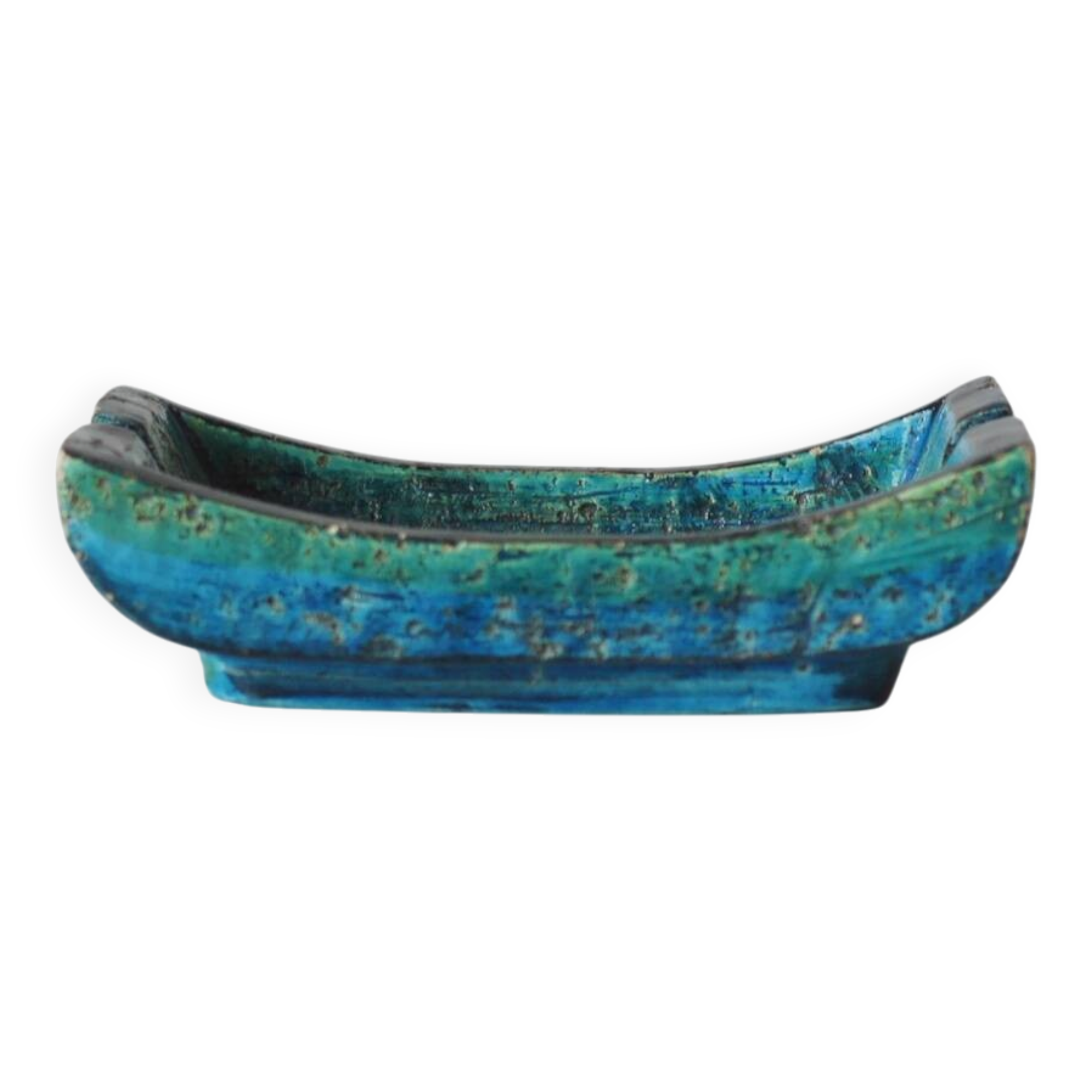 Mid-Century Modern Rimini Blue Ceramic Ashtray by Aldo Londi for Bittosi