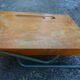 Folding school desk, wood and metal, vintage 50s