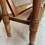 Magazine rack, wood and cane