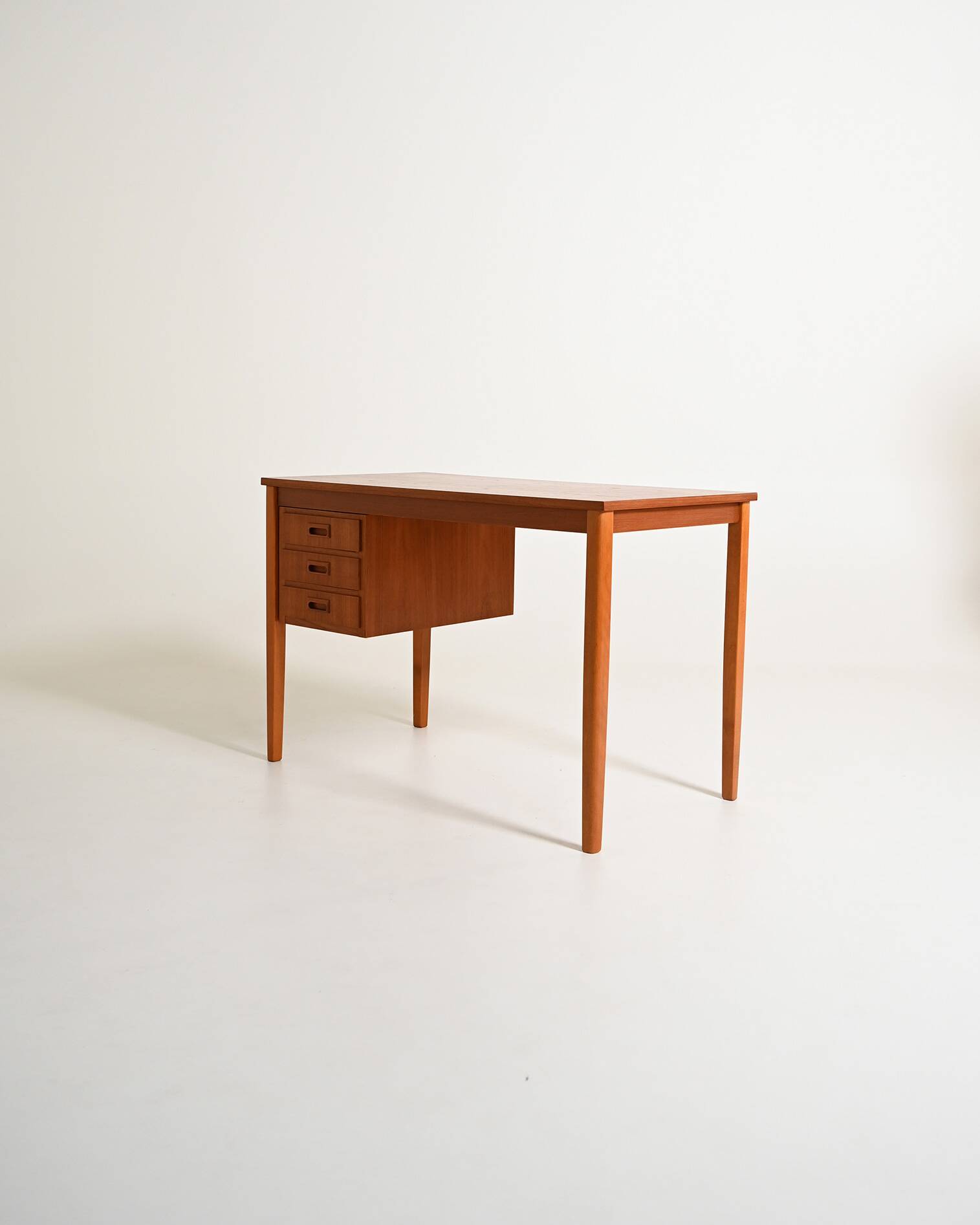 Scandinavian teak desk with sliding drawers, 1960s