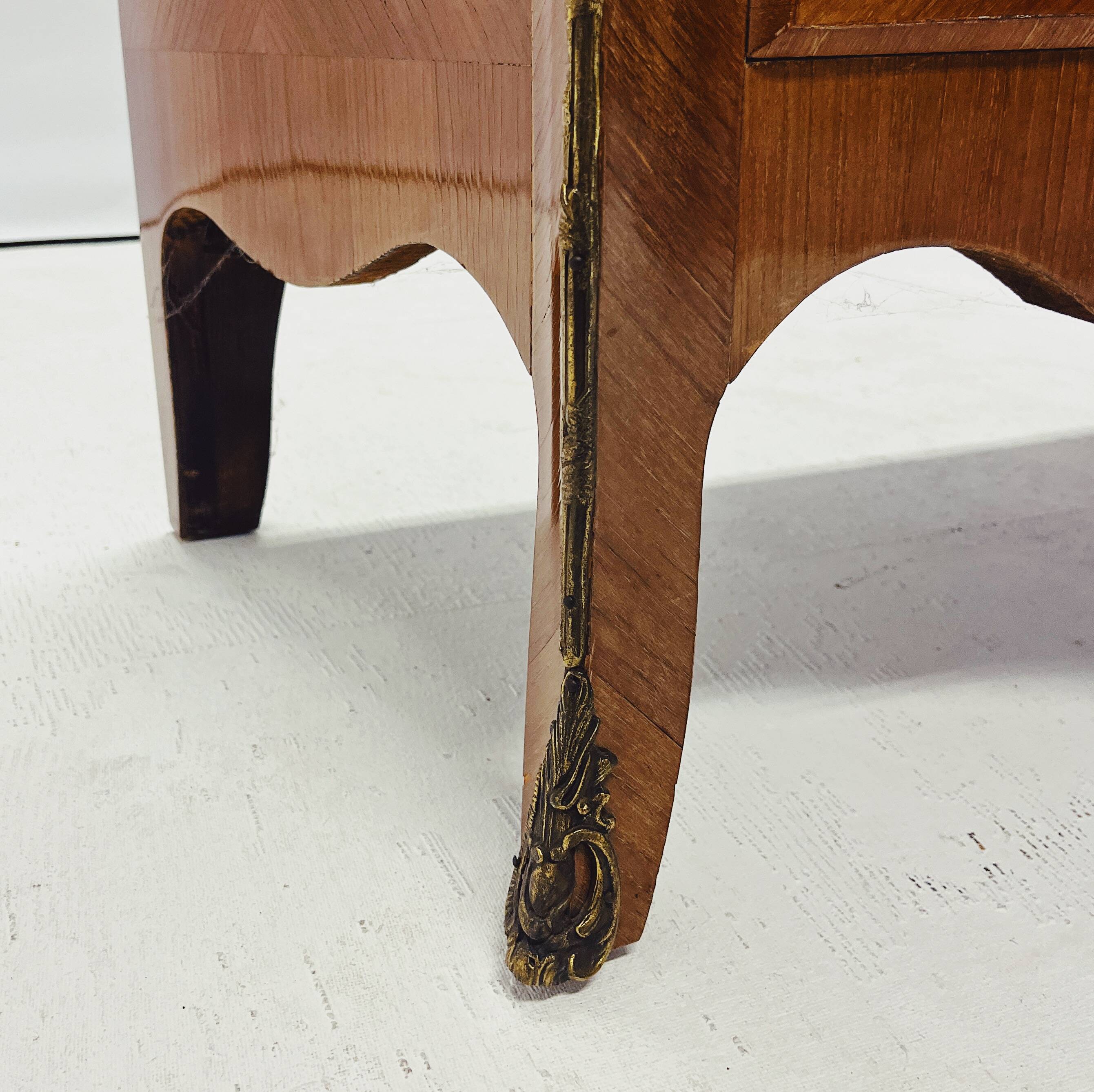 Elegant Louis XV Walnut Chest of Drawers with Marble Top