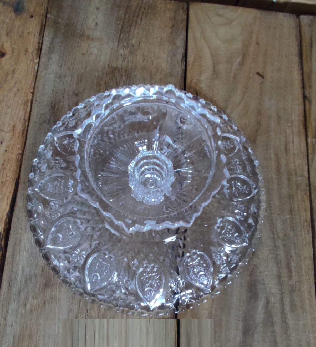 Cake display fruit basket vintage crystal fruit