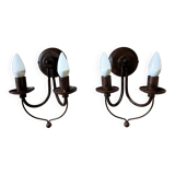Pair of matte metal wall lights