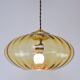 Mid-Century Brass and Light Gold/Yellow Pendant Lamp
