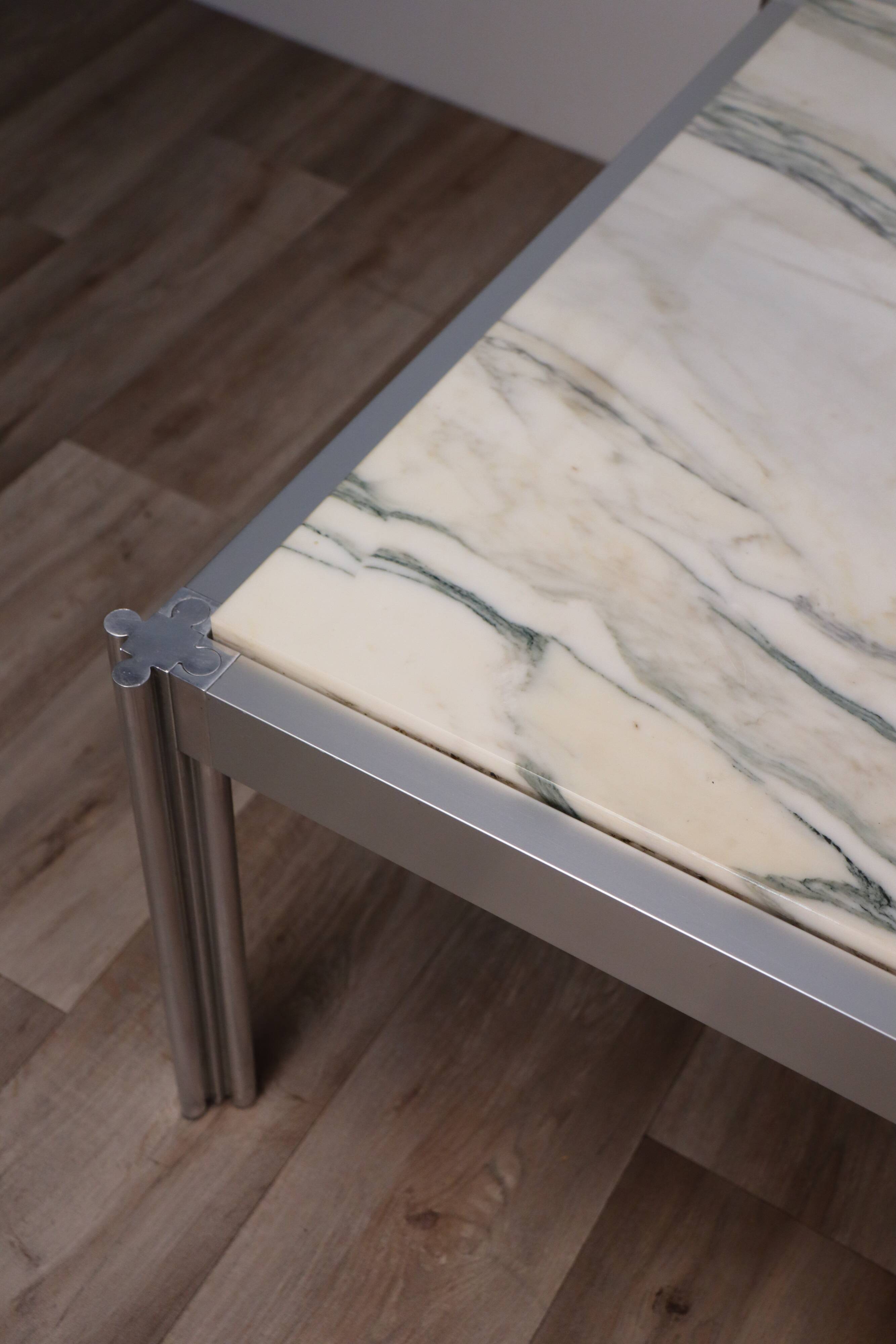 Table basse de Georges Ciancimino en marbre et aluminium, 1970